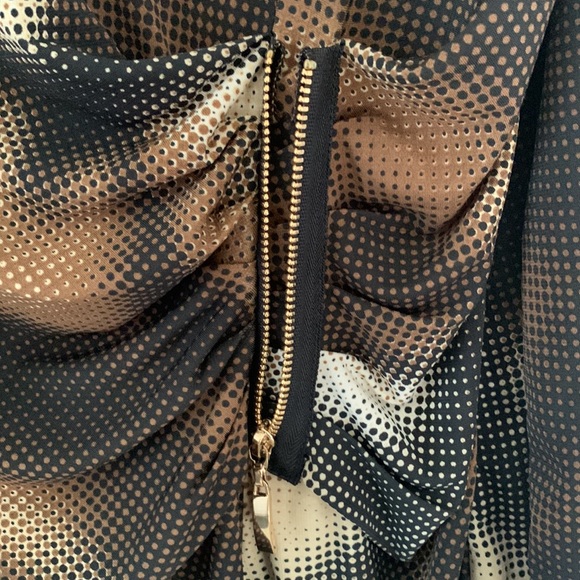 Laura ladies dressy top. Brown, black & cream colours - Picture 3 of 7